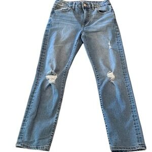 JOES JEANS Size 24‎ Distressed Light Wash Denim Straight Leg Jeans